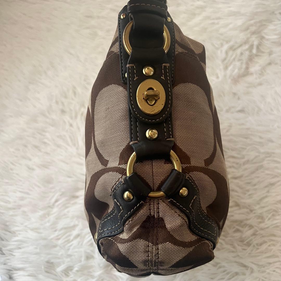 【超希少】COACH コーチ シグネチャー ターンロック ワンショルダーバッグ