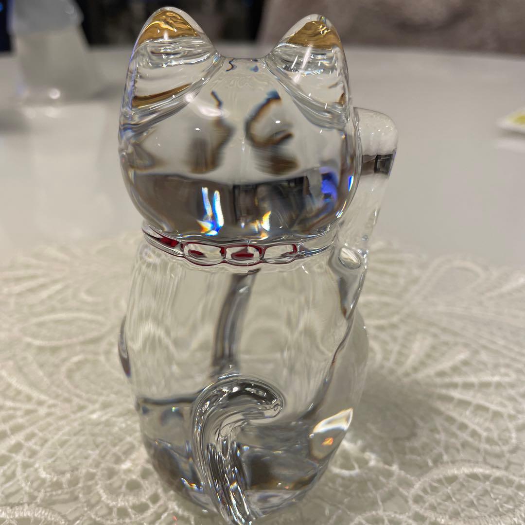 美品！バカラ まねき猫 レッドオクトゴン
