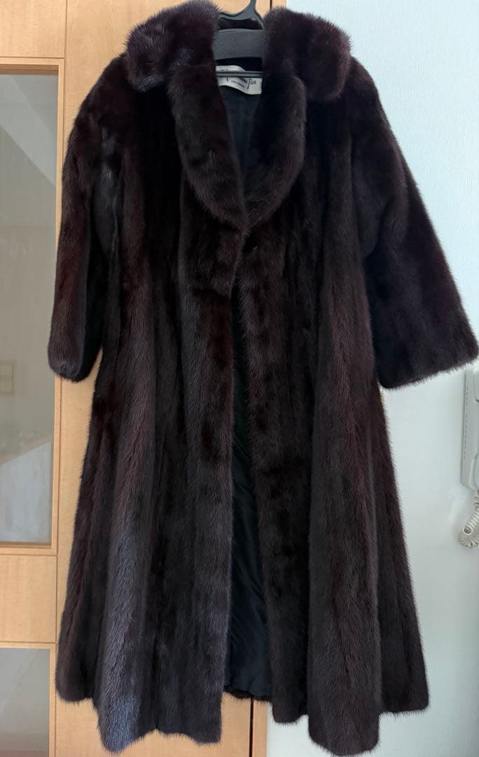 【出品25日まで最終値下】ロング ミンクファーコート 総丈114cm