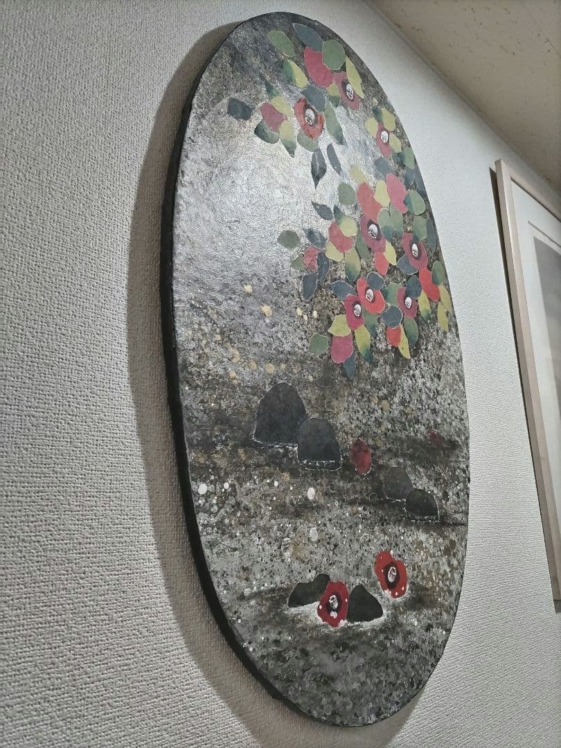 yuu 和紙張子人形作家岩井小夜子 壁掛け「寒椿」