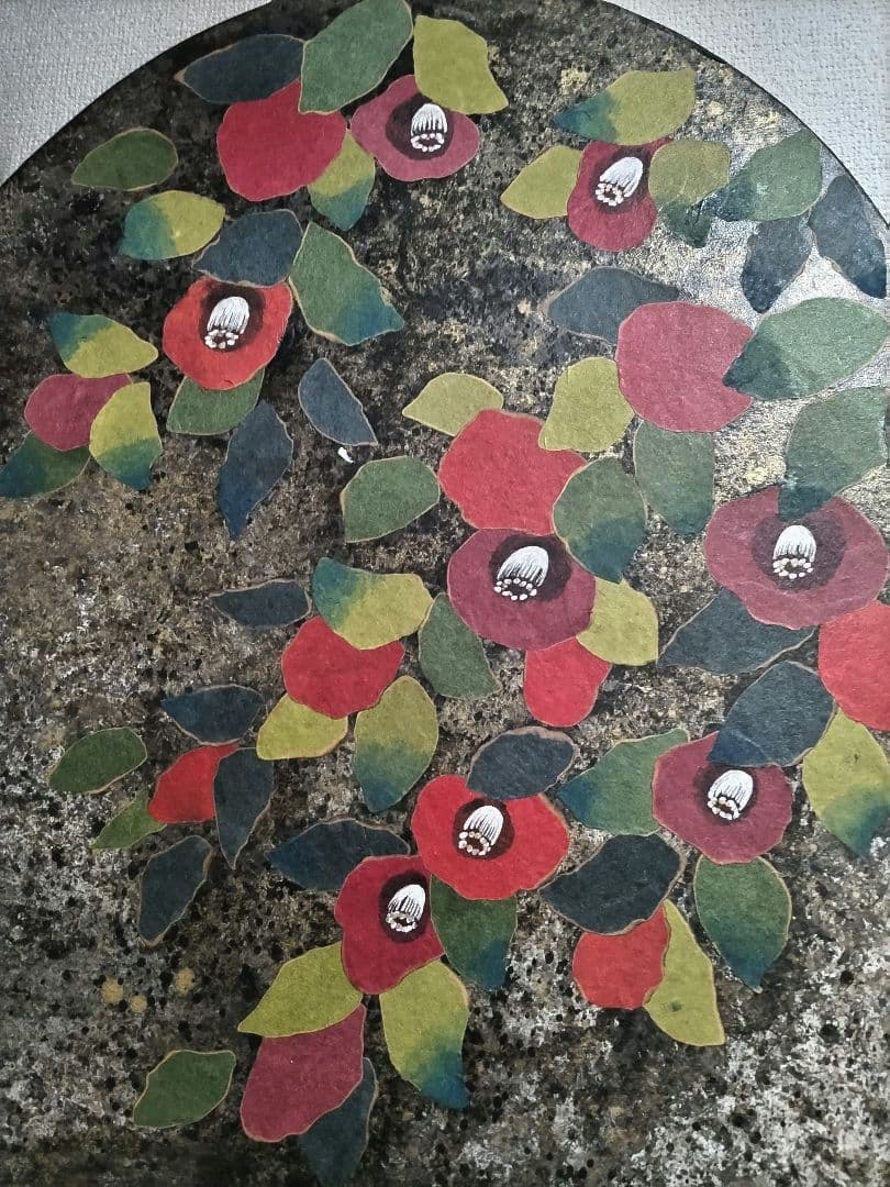 yuu 和紙張子人形作家岩井小夜子 壁掛け「寒椿」