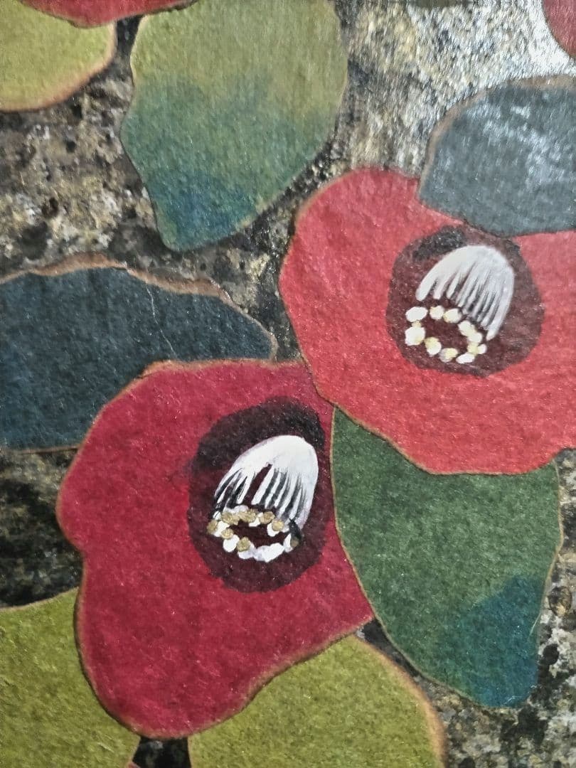 yuu 和紙張子人形作家岩井小夜子 壁掛け「寒椿」