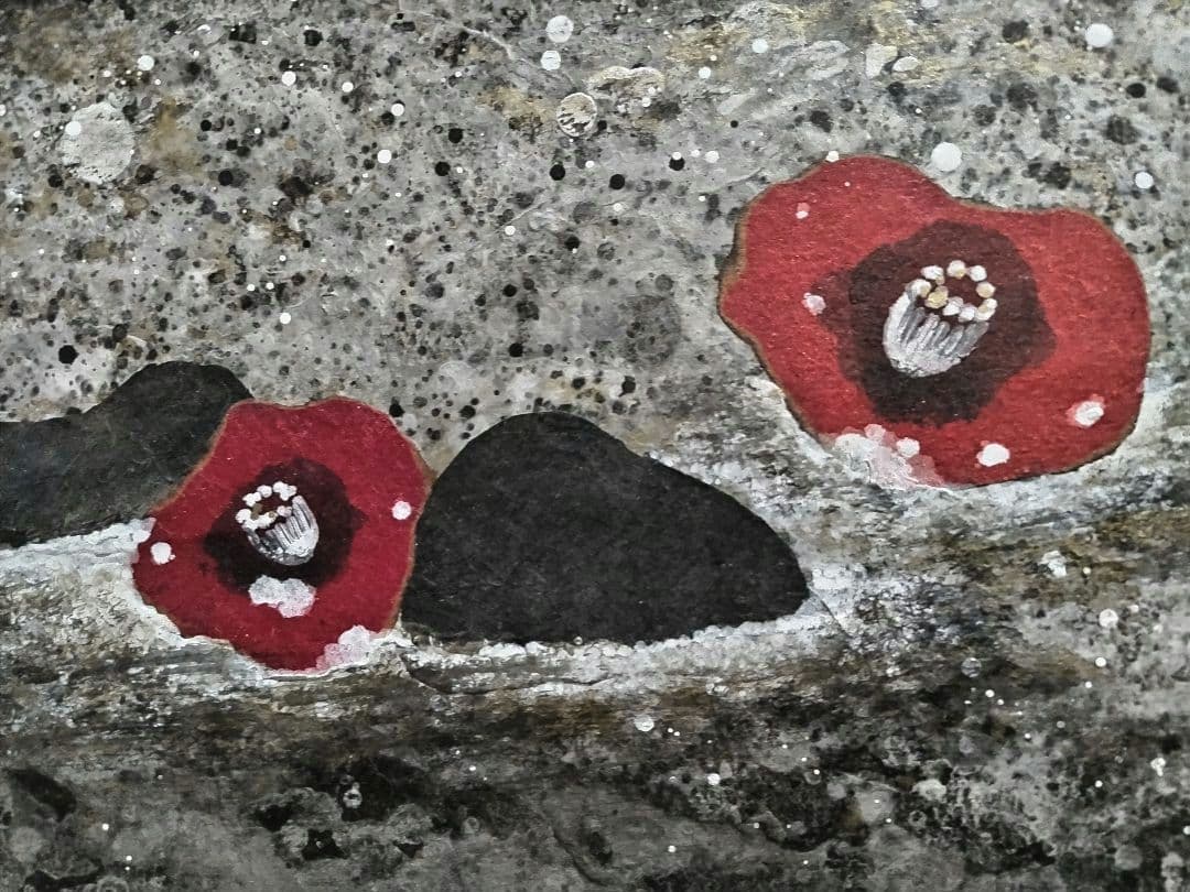 yuu 和紙張子人形作家岩井小夜子 壁掛け「寒椿」