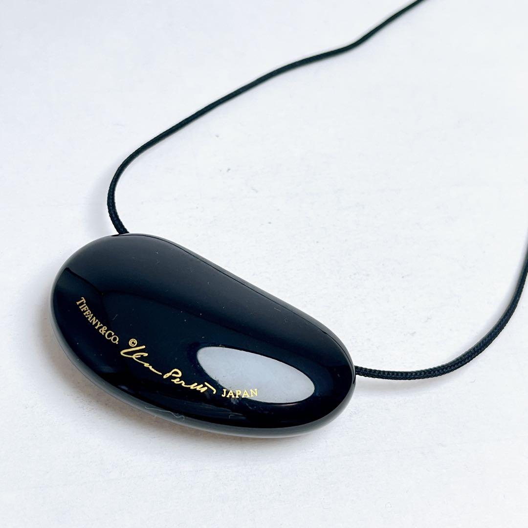 ティファニー ビーンズ ハードウッド ラッカー　シルクコード ネックレス　黒