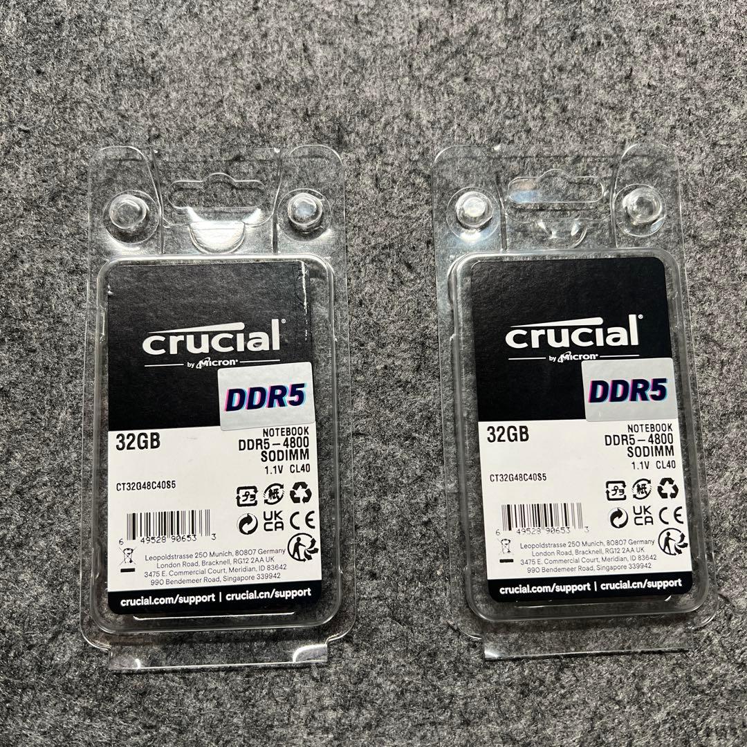 Crucial 32GB DDR5 SO-DIMM メモリー