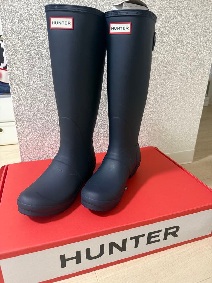 ハンター　レインブーツ　ネイビー