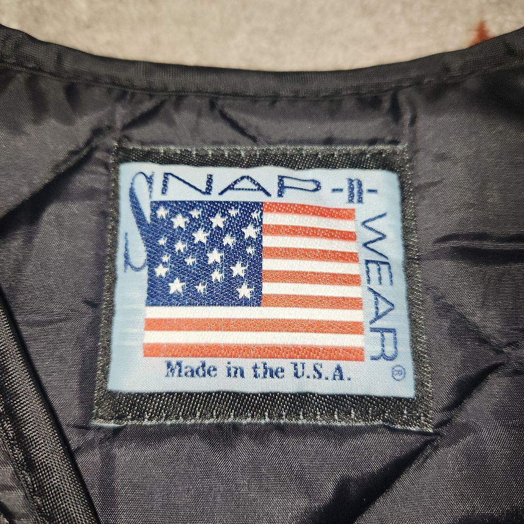 SNAP'N'WEAR USA製 ブラックキルティングベスト サイズM