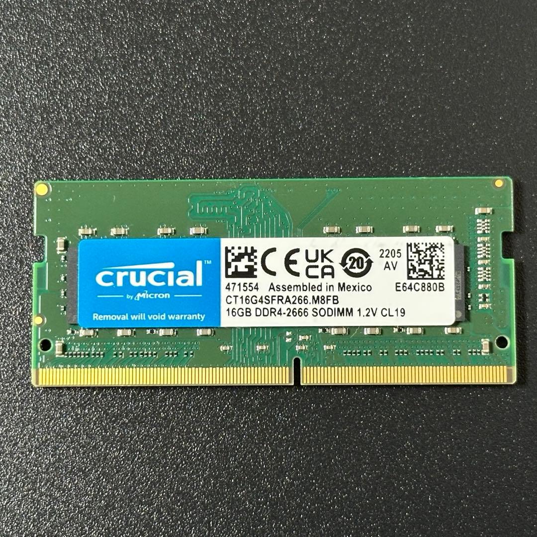 【動作保証】DDR4-2666 16GB(16GB×1) Crucial p81