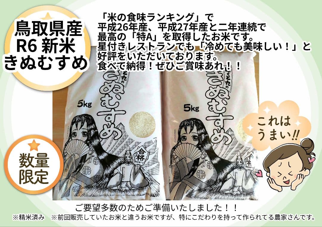 特Aクラス R6新米 きぬむすめ 10kg
