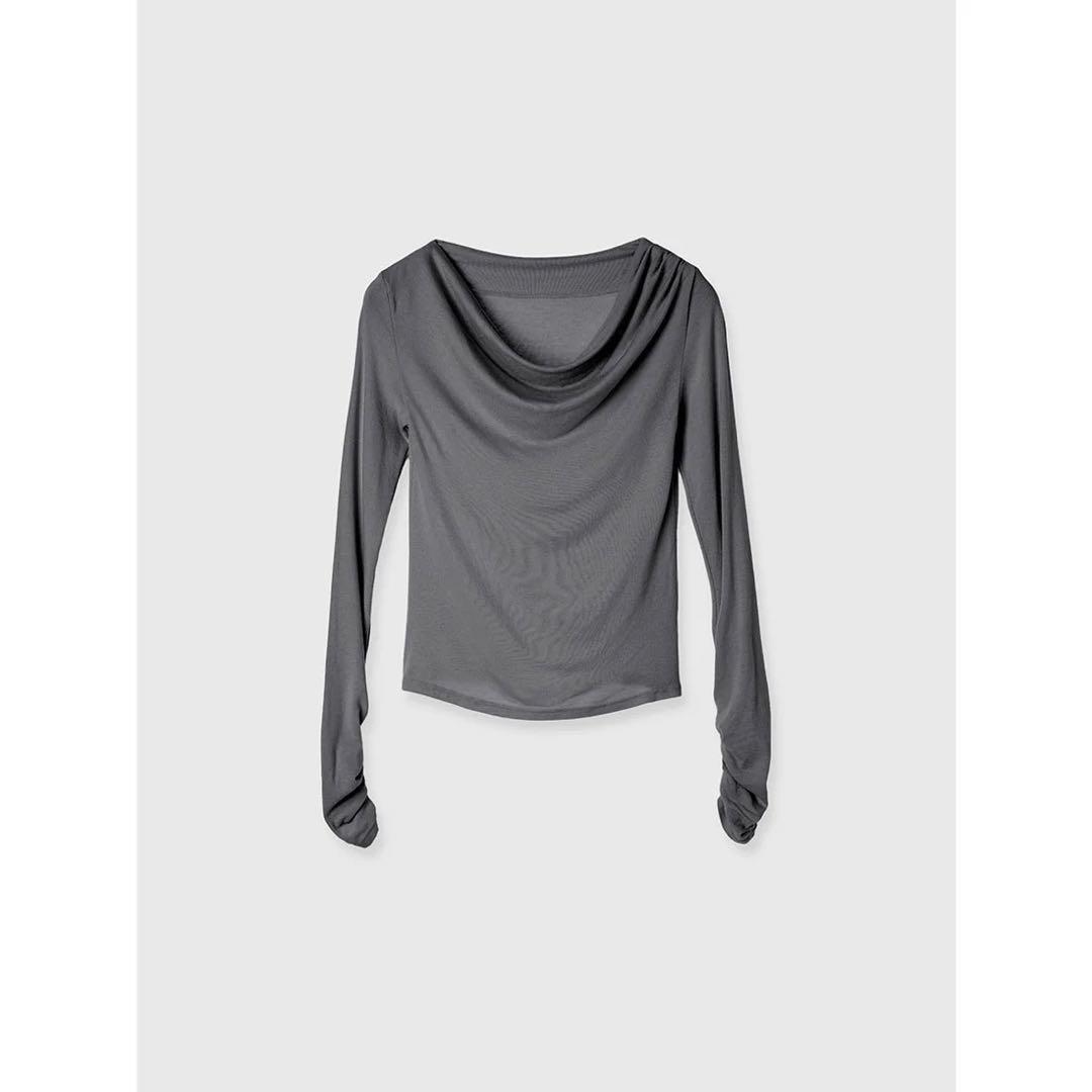 anuans（アニュアンス） ギャザードレープカットトップス （GREY）