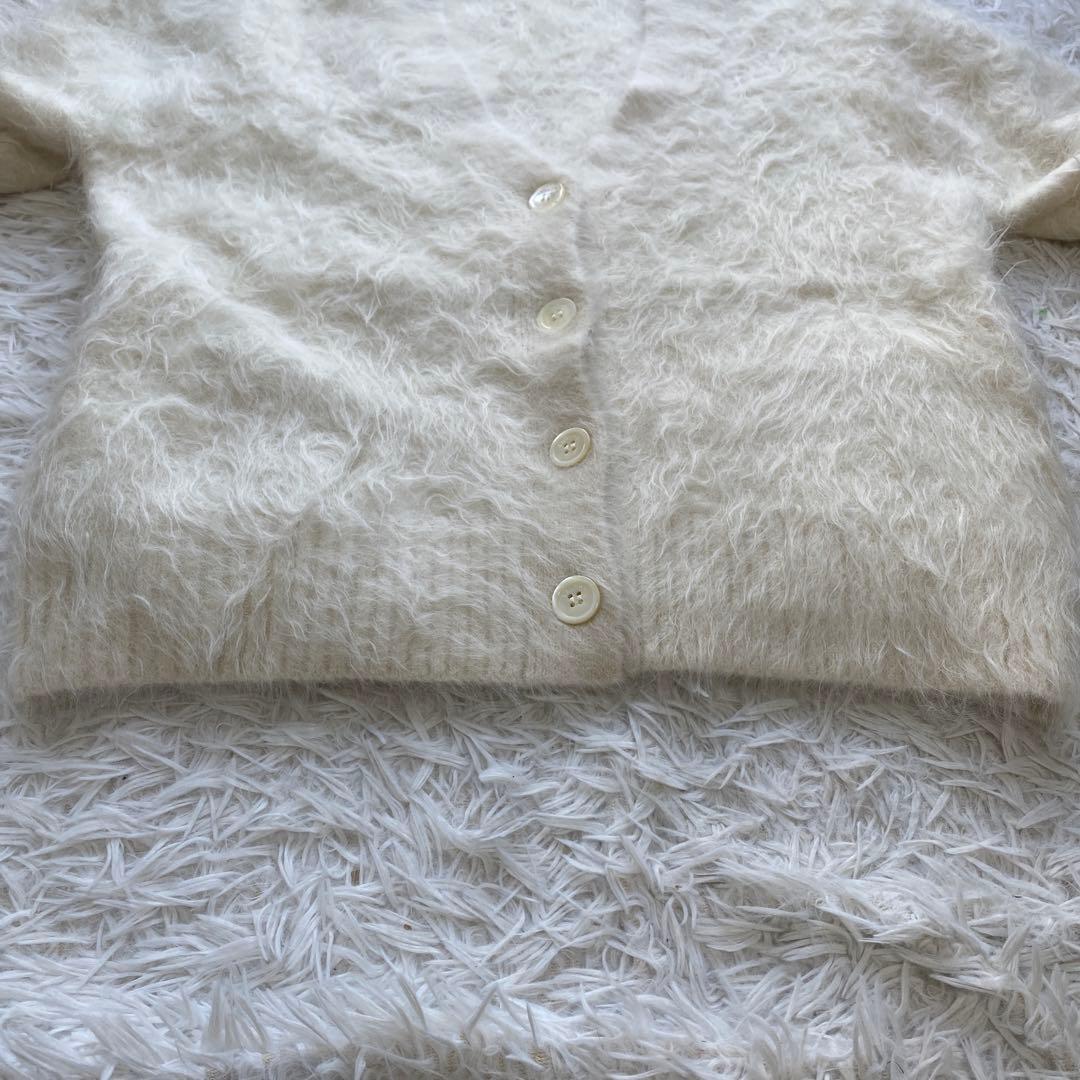 美品　anuans アニュアンス　カーディガン　アルパカ　ホワイト　アイボリー