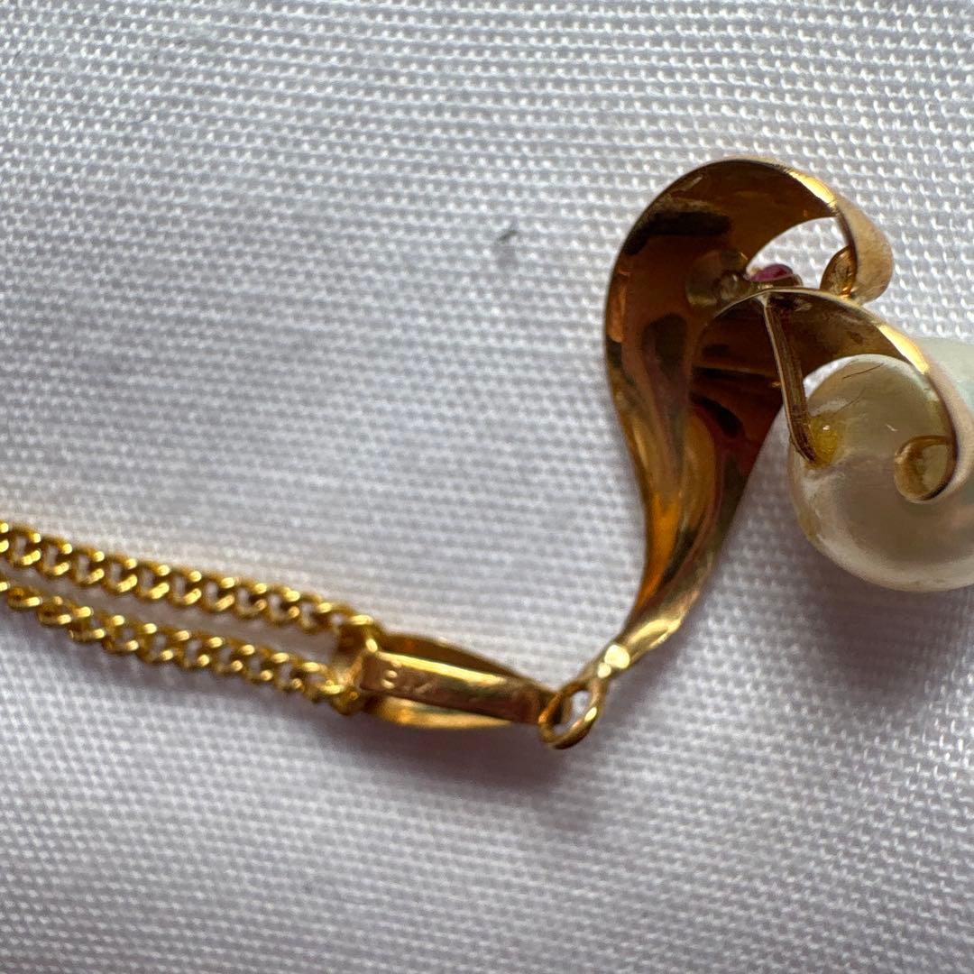 あこや本真珠ゴールドペンダント天然石付き