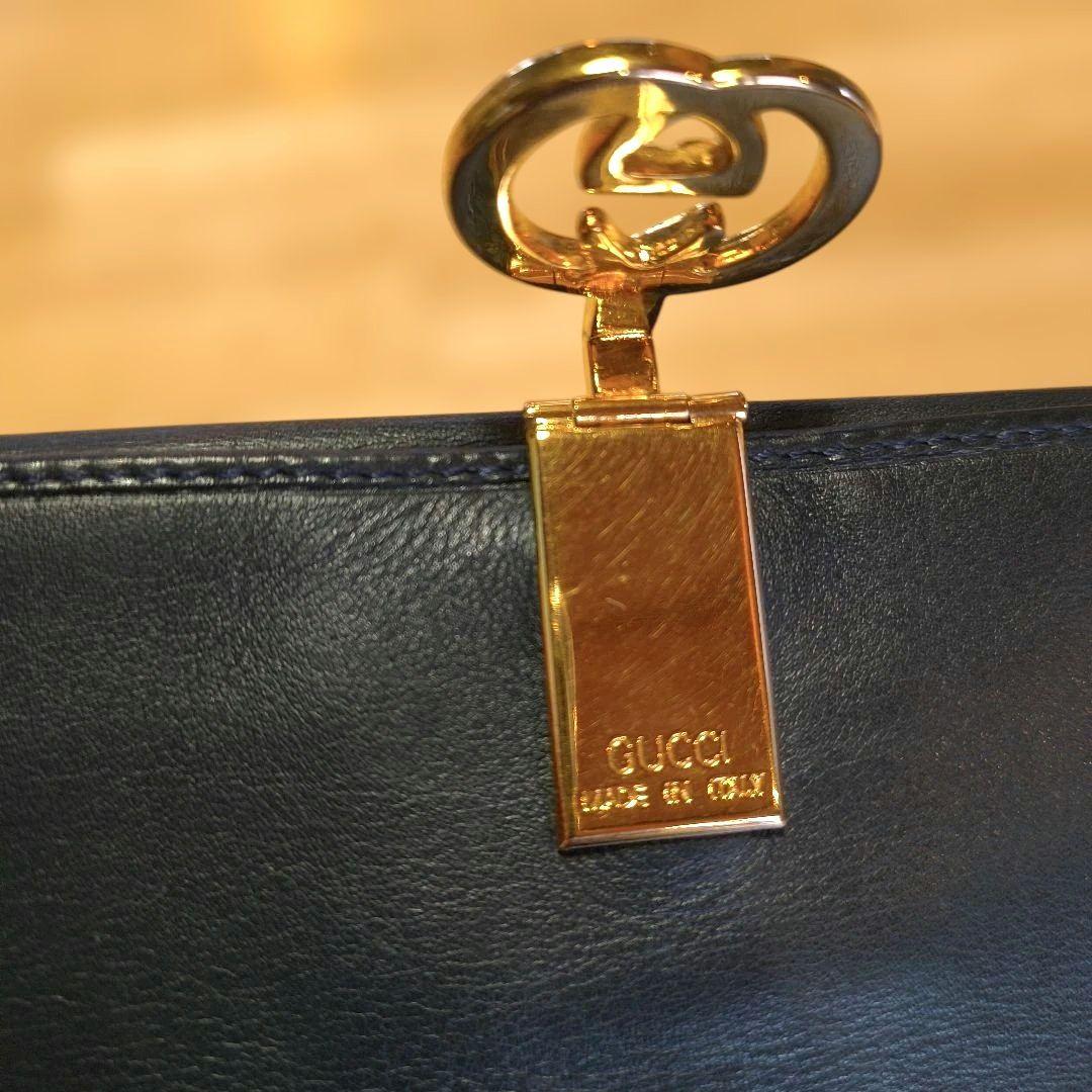 オールドGUCCI 二つ折り長財布 GクリップGG柄　イタリア製