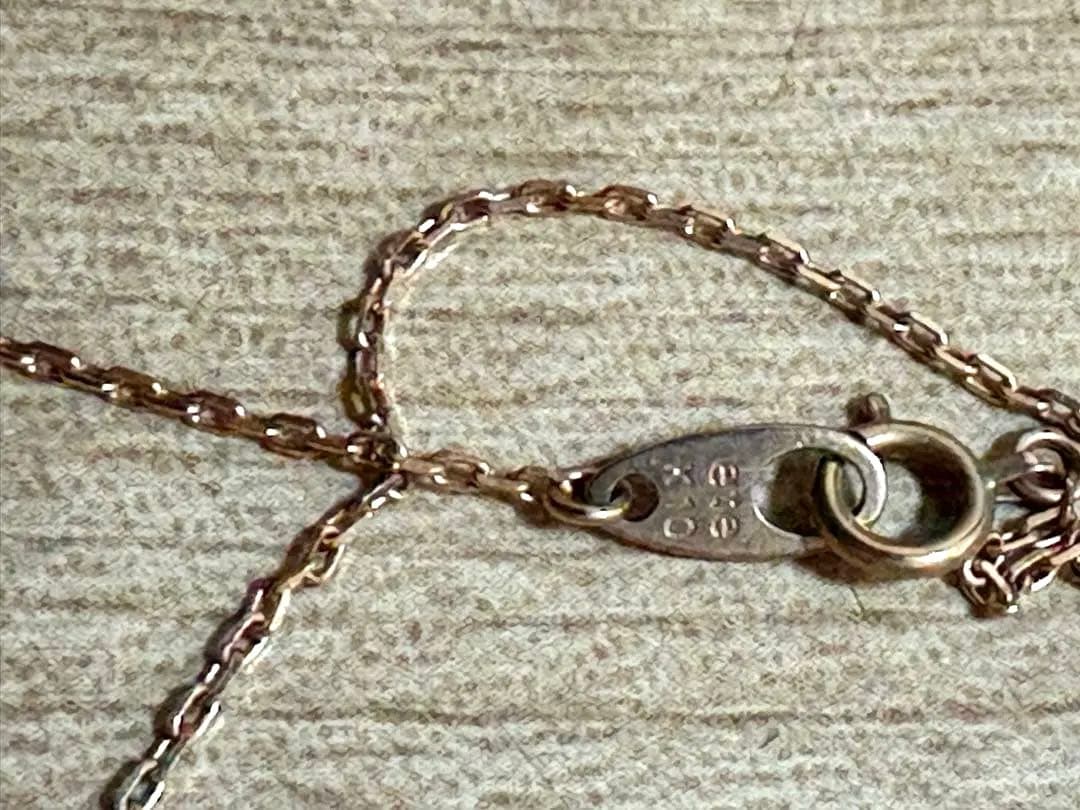 ete リボン　ネックレス　ピンクゴールド