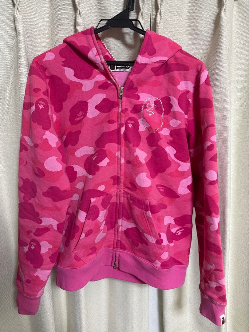 A Bathing Ape ピンク迷彩パーカー XSサイズ