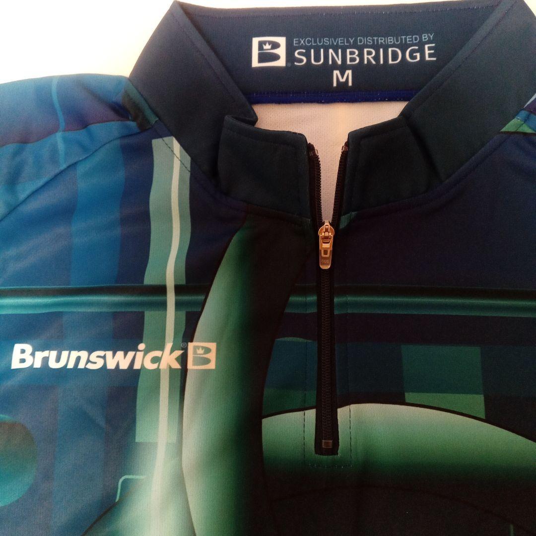 値下げ Brunswick ハーフジップ ボウリングウェア ブルー M 新品