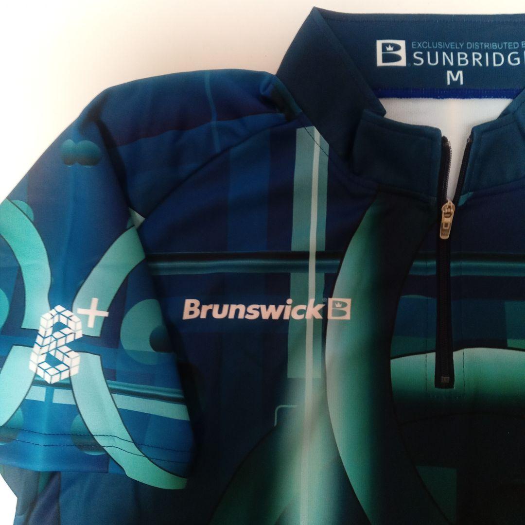 値下げ Brunswick ハーフジップ ボウリングウェア ブルー M 新品