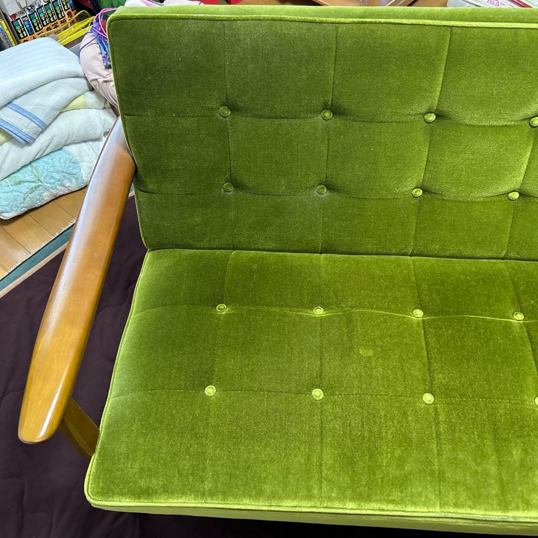 カリモク６０　Kチェア２シーターモケットグリーン