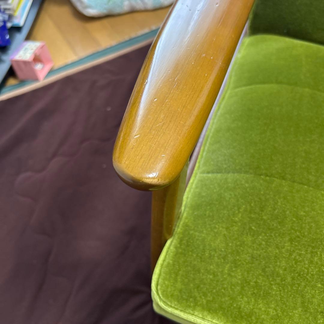 カリモク６０　Kチェア２シーターモケットグリーン