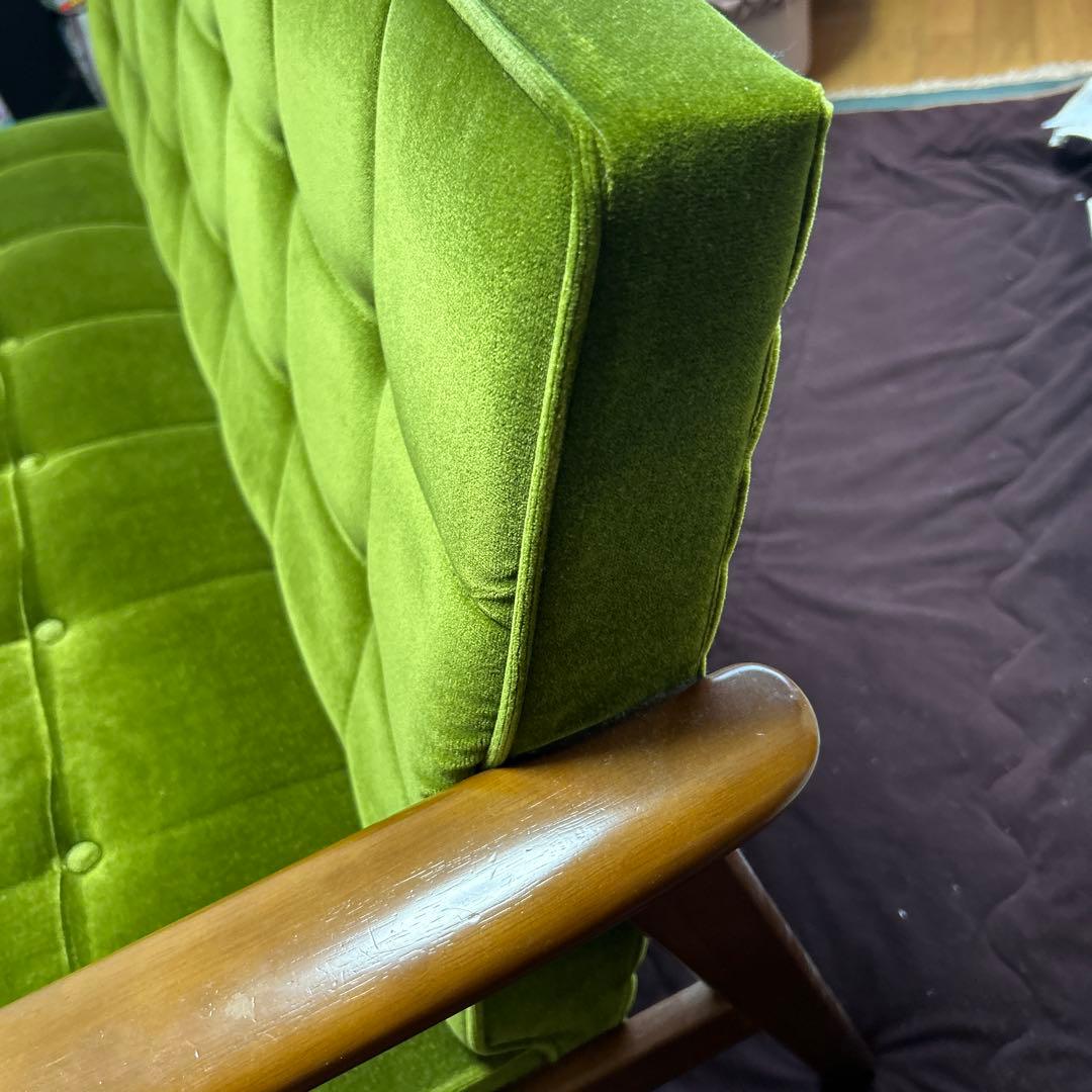 カリモク６０　Kチェア２シーターモケットグリーン