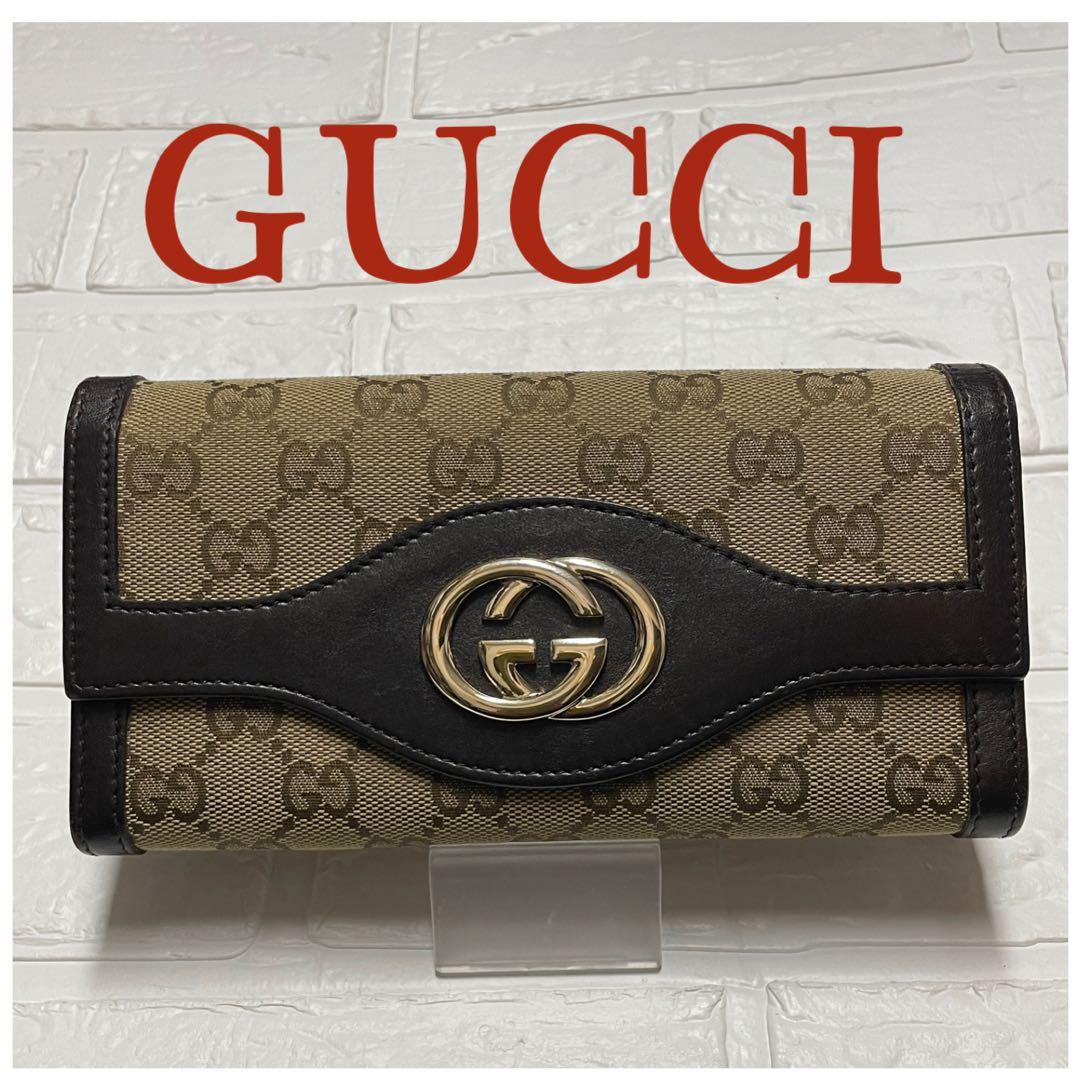 GUCCI グッチ GGキャンバス インターロッキング　長財布　❤︎
