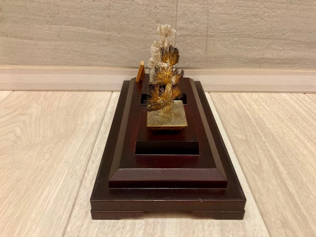 純銀製 松 光則作 盆栽 ガラスケース付き