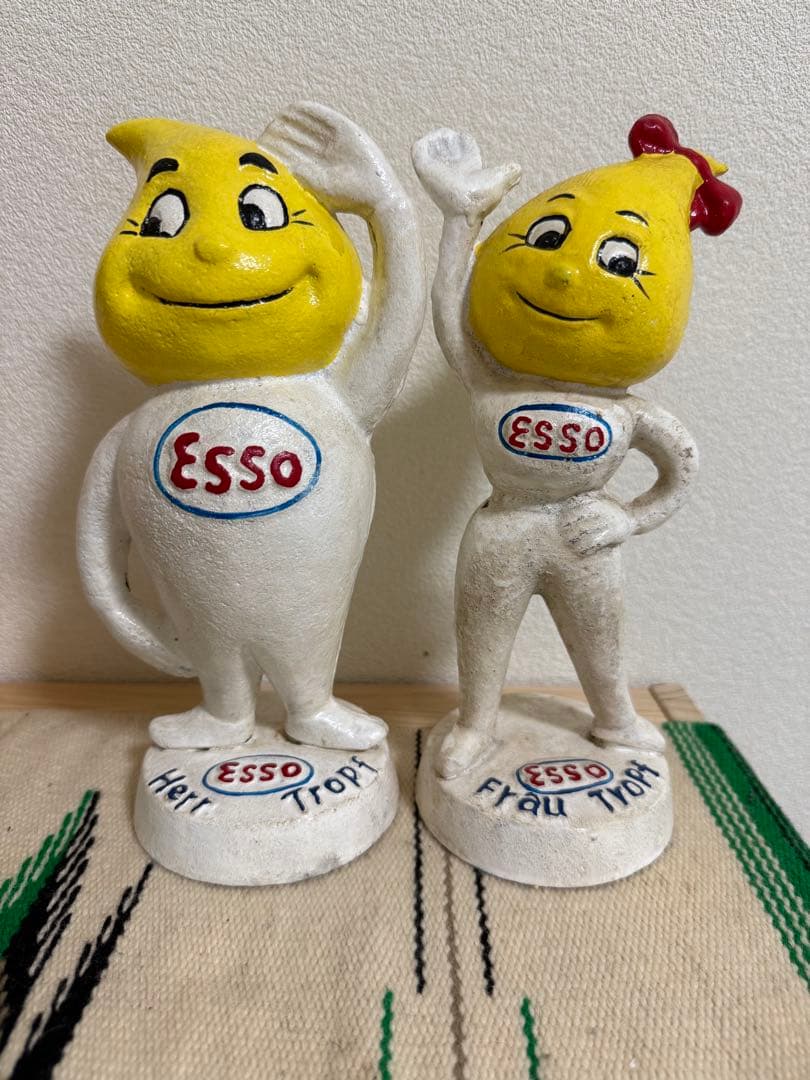 ビンテージ　ESSO エッソ　貯金箱　エッソボーイ エッソガール 企業物 広告
