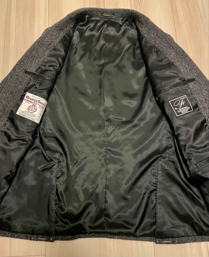 【 SALE‼️】ハリスツイード　ヘリンボーン テーラードジャケット　L