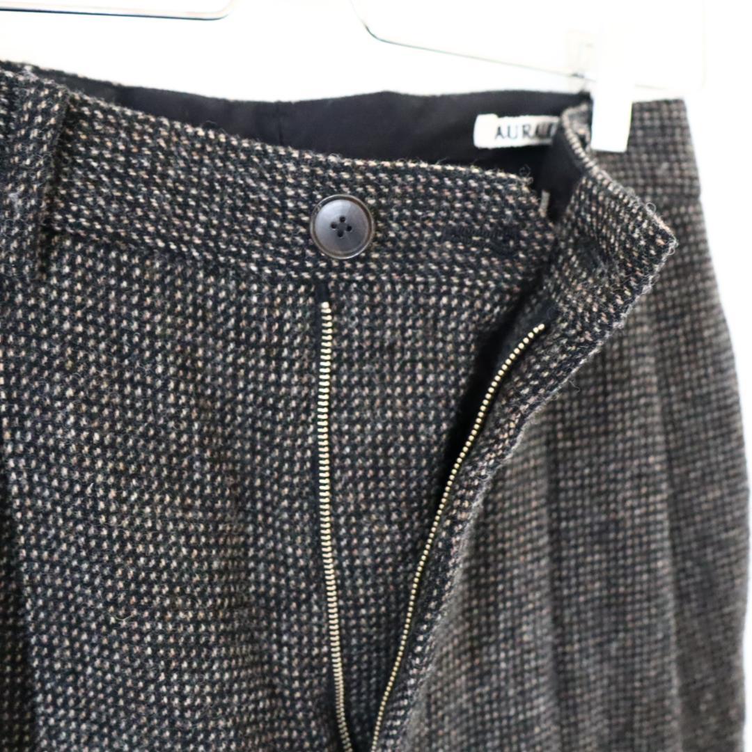 AURALEE オーラリー ウールヘアライン ライトツイードカーゴパンツ 0