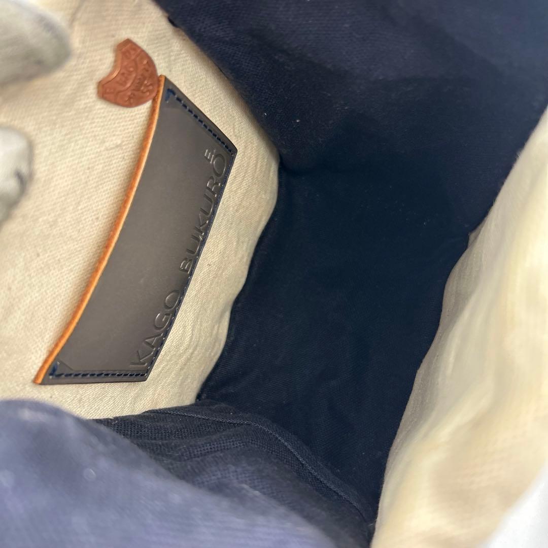 【美品】エバゴス　お買い物バッグ　サテンカゴバッグ　Eワッペン 刺繍　カゴバッグ