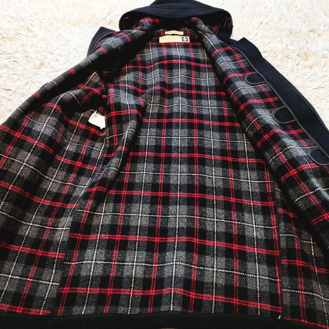 グローバーオール ダッフルコート ウール ブラック 英国製 ロング丈 肉厚 52