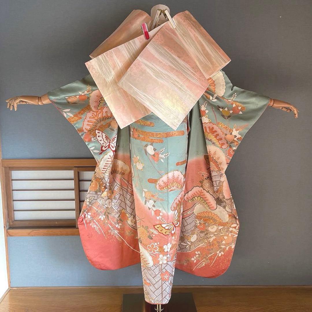 振袖フルセット　高身長　手描き友禅　成人式振袖　振袖　裄丈70 ➕サイズ