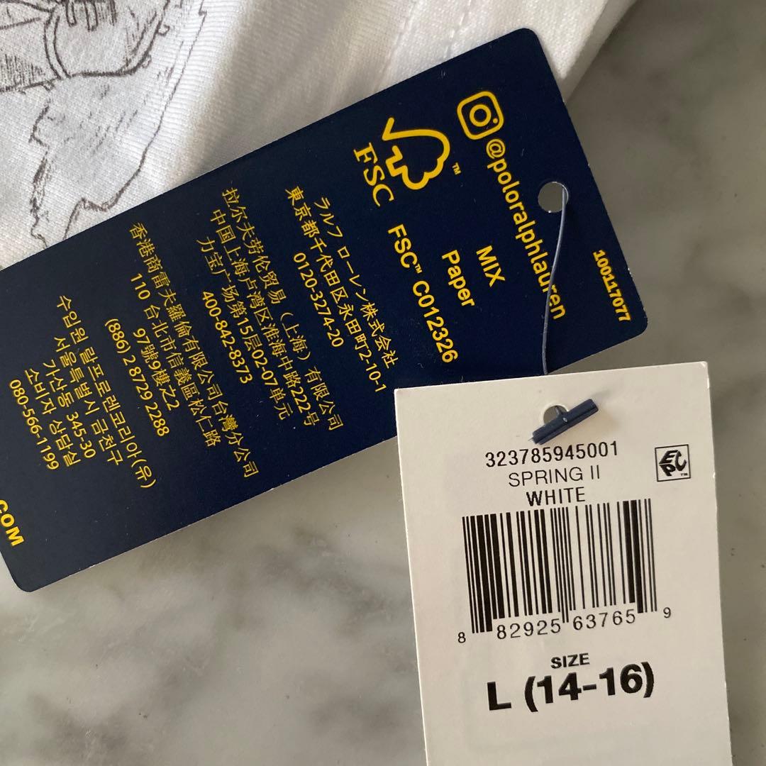 新品未使用ラルフローレン　160 L(14-16)フード付き ポロベアTシャツ