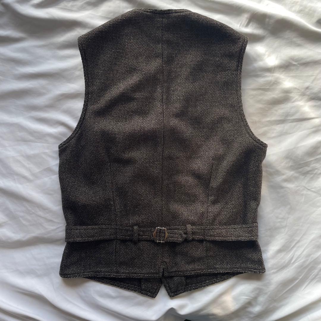 LARDINI ベスト ジレ ツイード ブートニエール フラワーピン