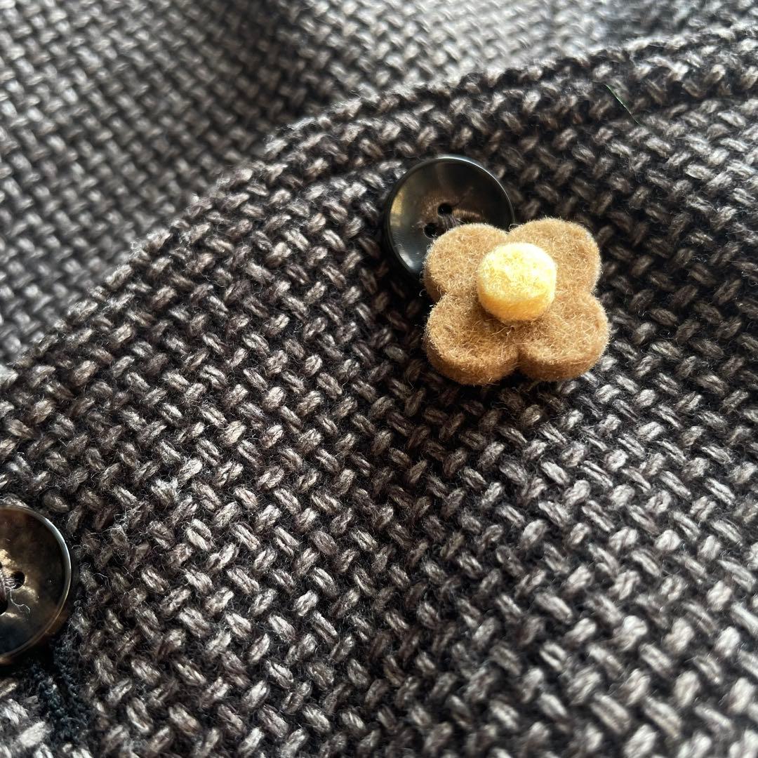 LARDINI ベスト ジレ ツイード ブートニエール フラワーピン