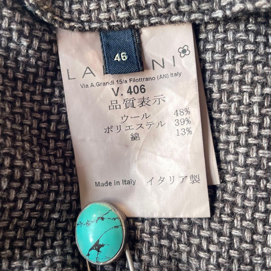 LARDINI ベスト ジレ ツイード ブートニエール フラワーピン