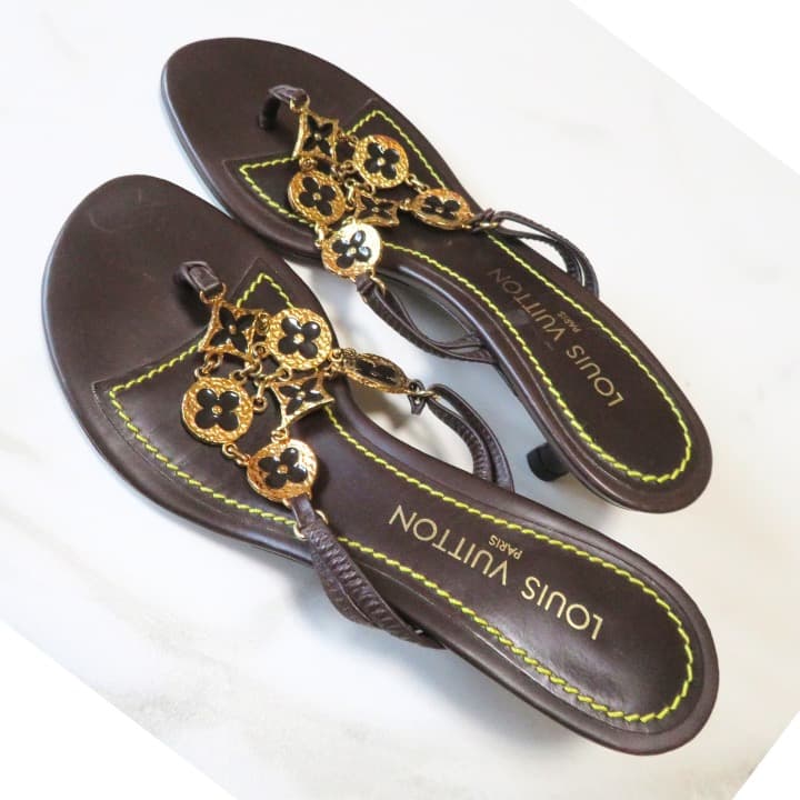 ルイヴィトン フラワーモチーフサンダル 37 正規品