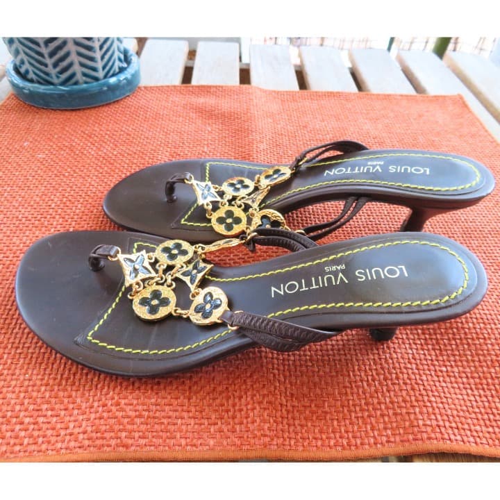 ルイヴィトン フラワーモチーフサンダル 37 正規品