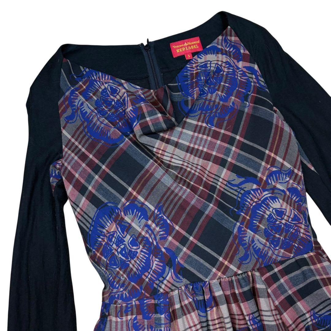 極美品 ヴィヴィアンウエストウッドレッドレーベル ニット切り替え ワンピース