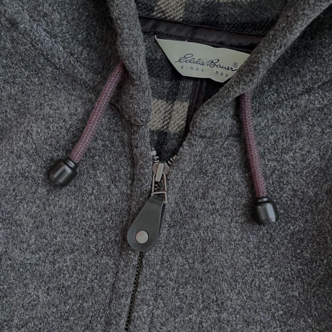 【美品】EddieBauerエディ-バウア- 90s フード付き ウール コート