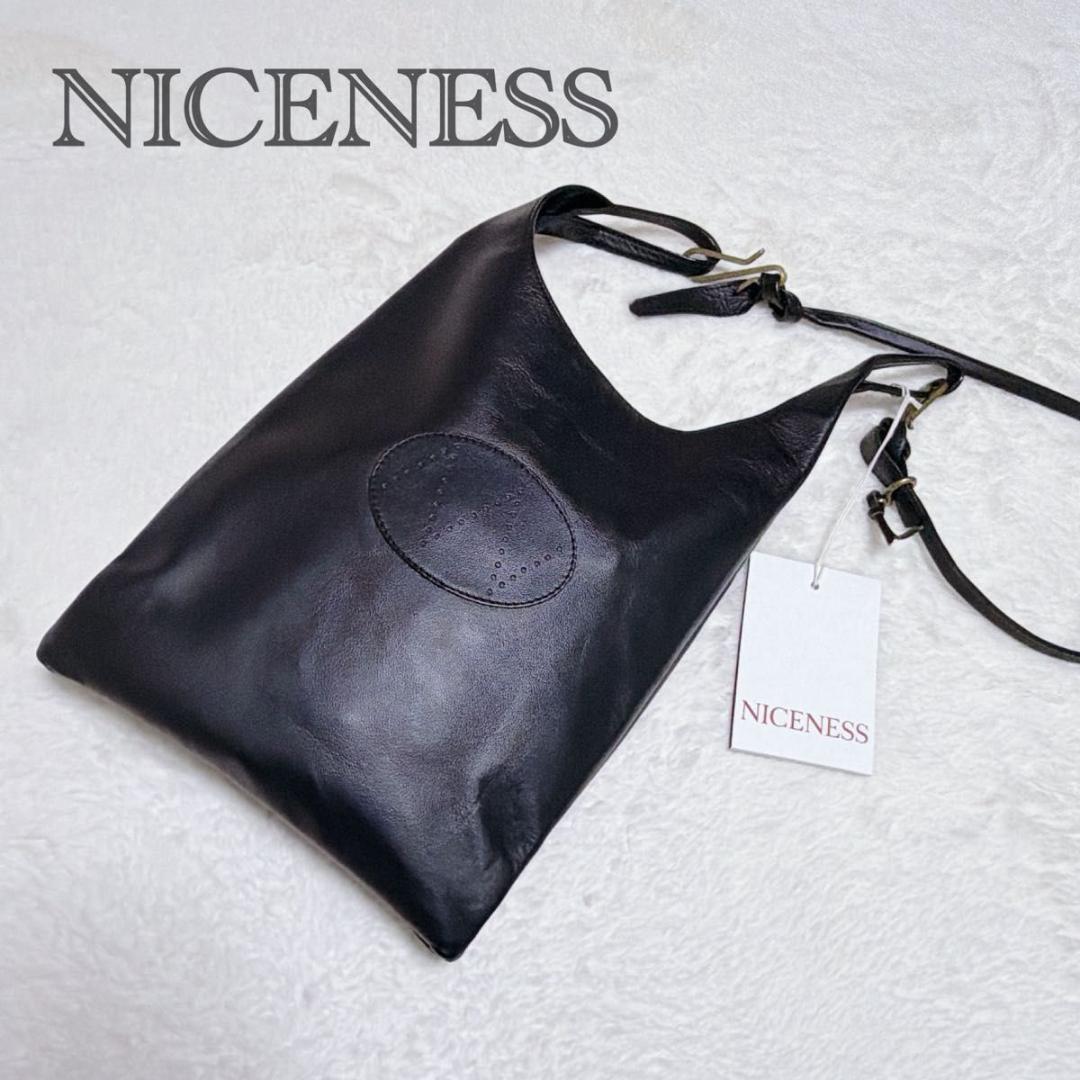 美品 近年 NICENESS LOWE ホースレザー ショルダーバッグ メンズ