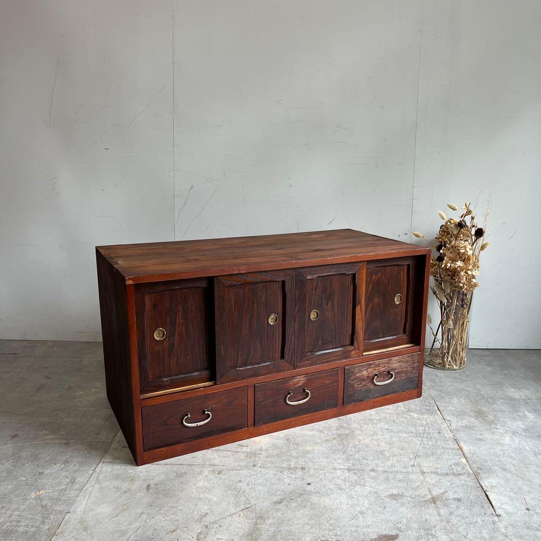 アンティーク チェスト 箪笥 ローボード テレビ台 無垢材 昭和レトロ z534