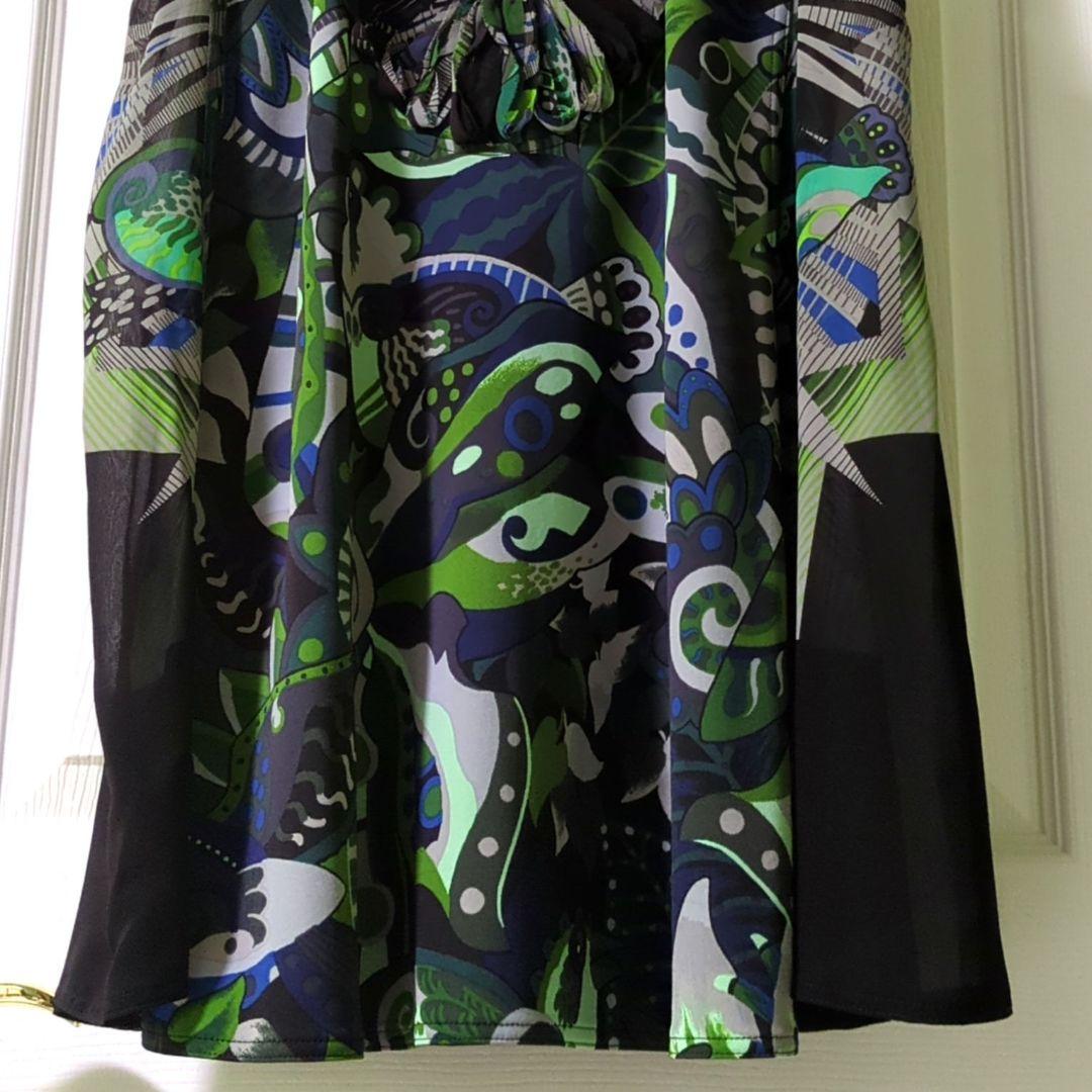 TOKUKO 1er VOL　トクコ　チュニック　鳥さん　羽根　黒✕緑・青系