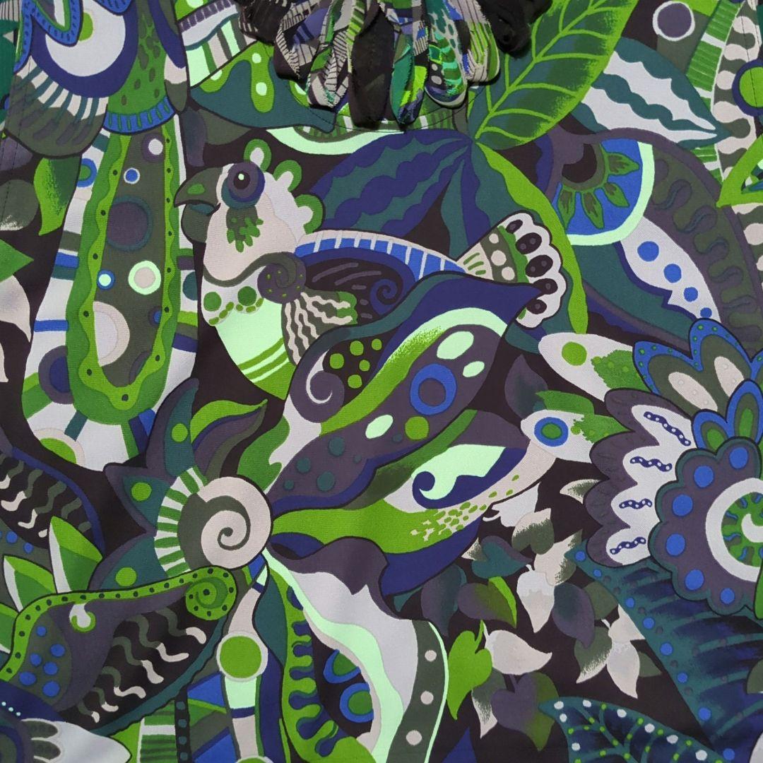 TOKUKO 1er VOL　トクコ　チュニック　鳥さん　羽根　黒✕緑・青系