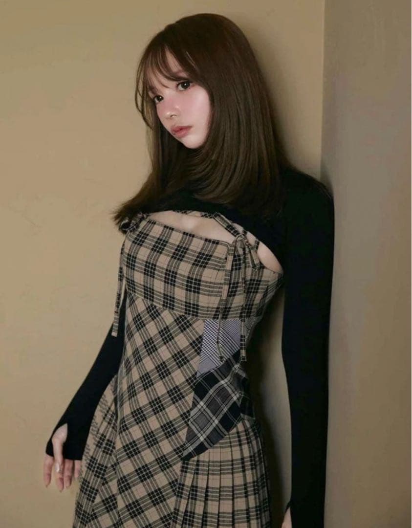 ANDMARY Nadia check long dress 「正規品」