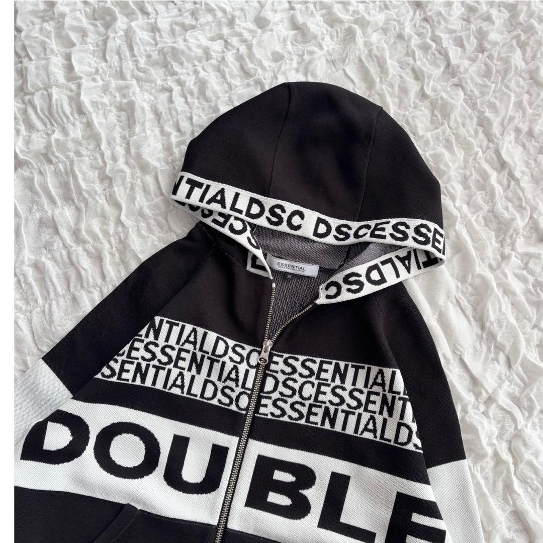 【美品】 ESSENTIAL ダブルスタンダード ロゴジップアップパーカー