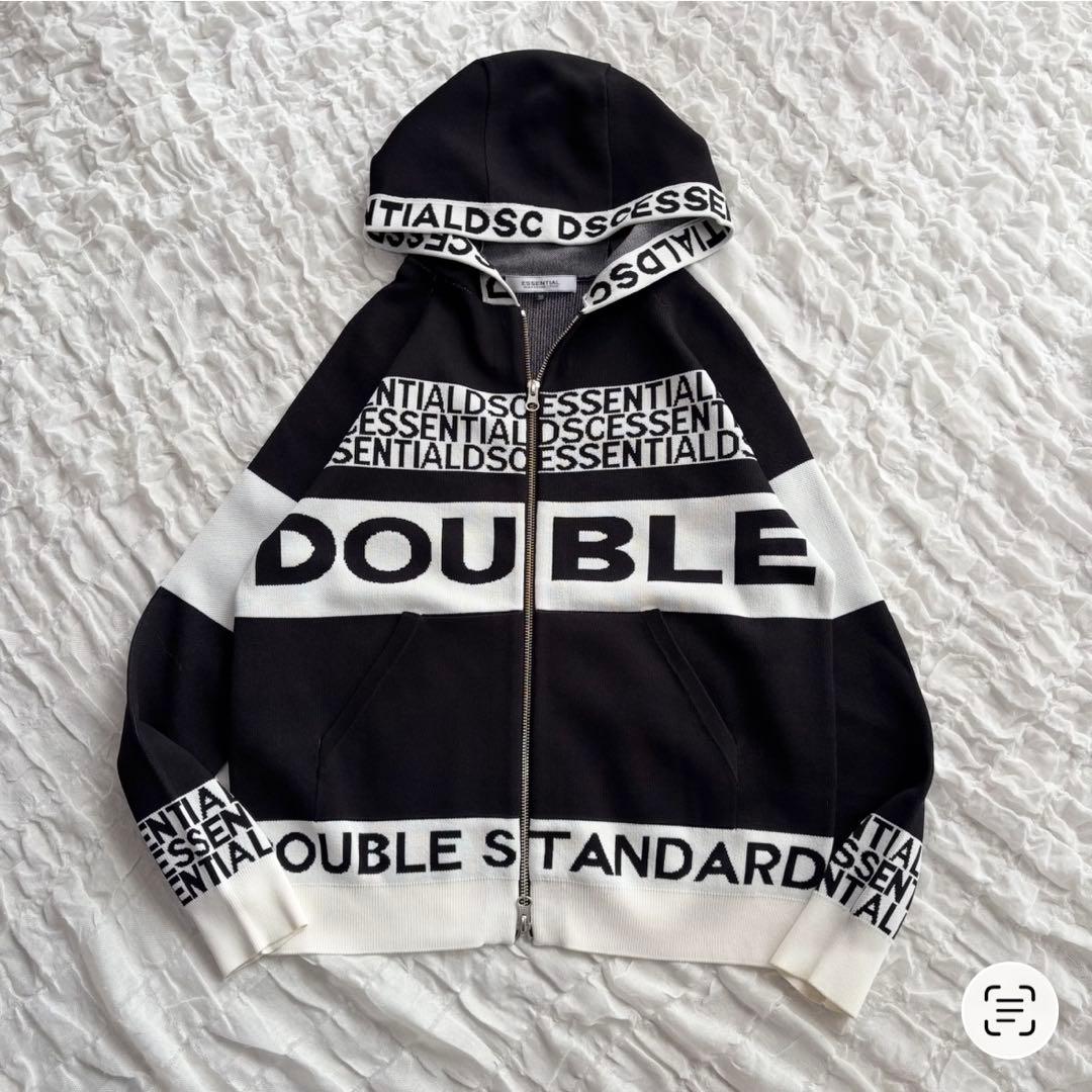 【美品】 ESSENTIAL ダブルスタンダード ロゴジップアップパーカー