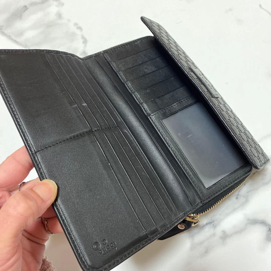 GUCCI ブラック GGパターン長財布
