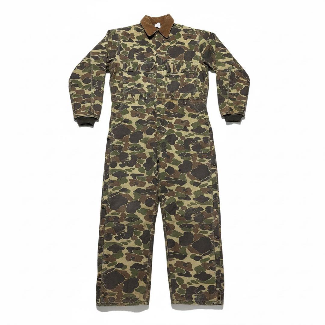 Carhartt 迷彩 オーバーオール 44R US製　IDEALジップ 80s