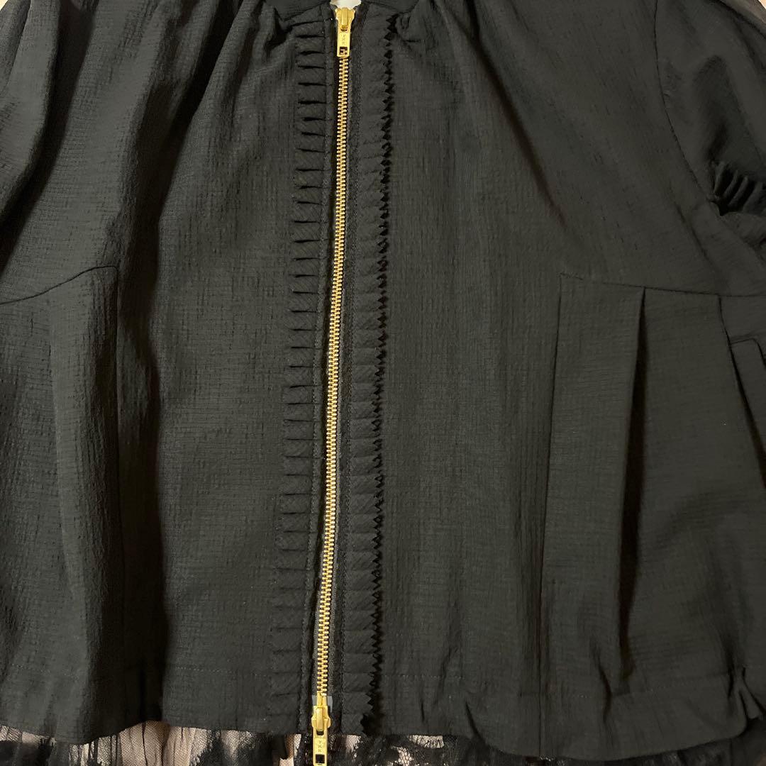 タグ付新品！大人気完売！MUVEIL ピンキングフリルブルゾンブラック 38